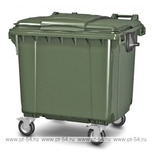 Передвижной мусорный контейнер 1100 л. с крышкой Россия 1100 л